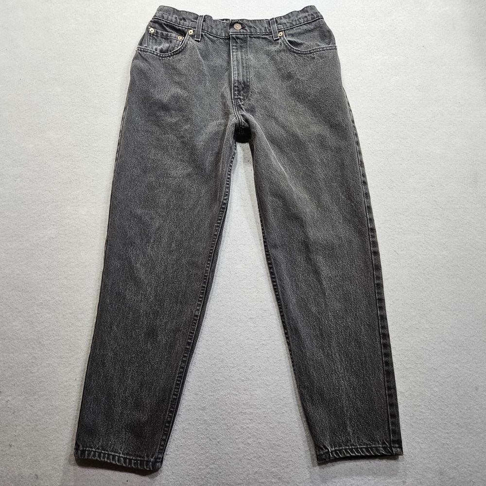 Levis 551 Relaxed Taper Jeans Womens 14 Petite Black High Rise 31x27 Made In USA
